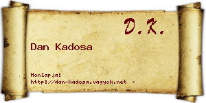 Dan Kadosa névjegykártya